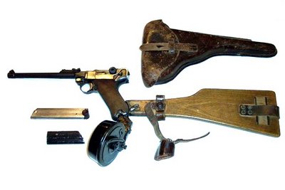 pistole - 9para Walther P08 Parabellum leer-zásobník + pažba.jpg